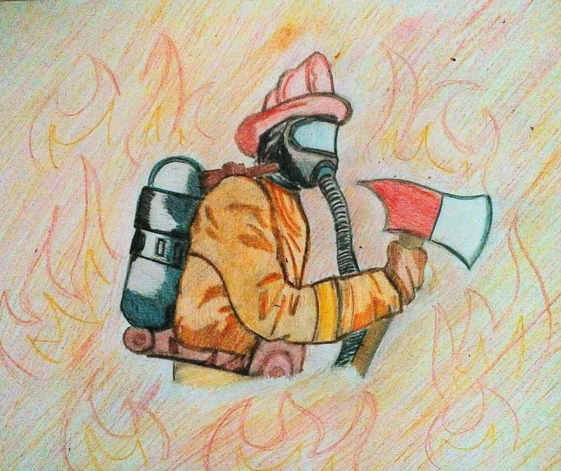 Пожарный рисунок