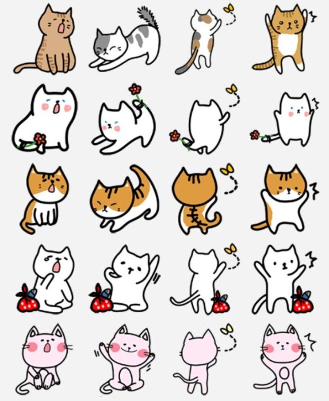 Наклейки котики для распечатывания