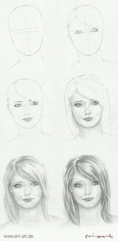 рисунок карандашом для начинающих лицо