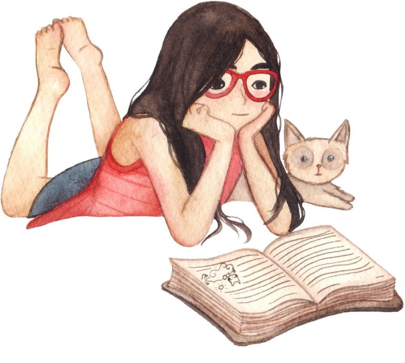 девушка с книгами