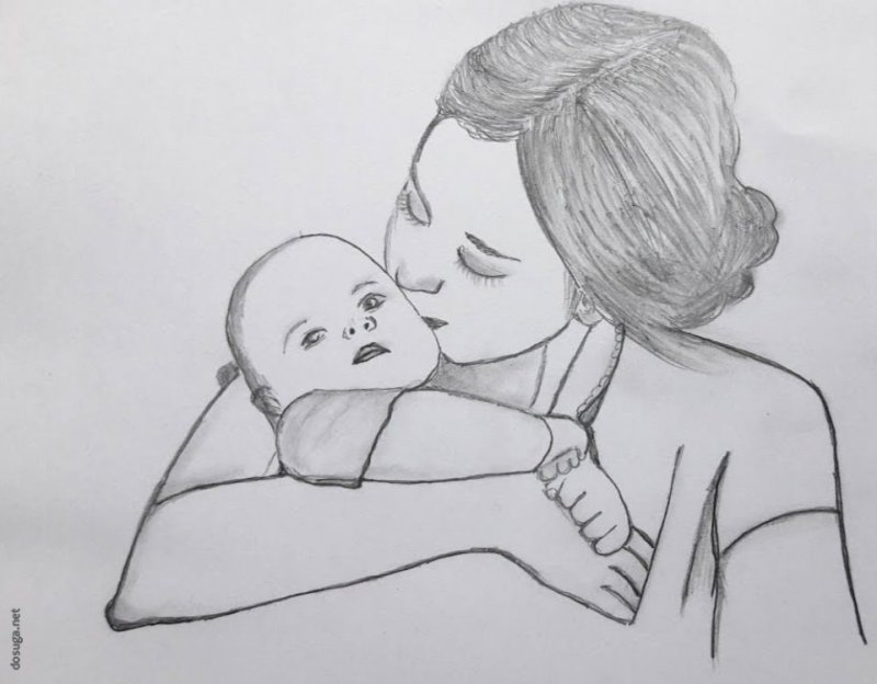 Рисунок мамы для срисовки