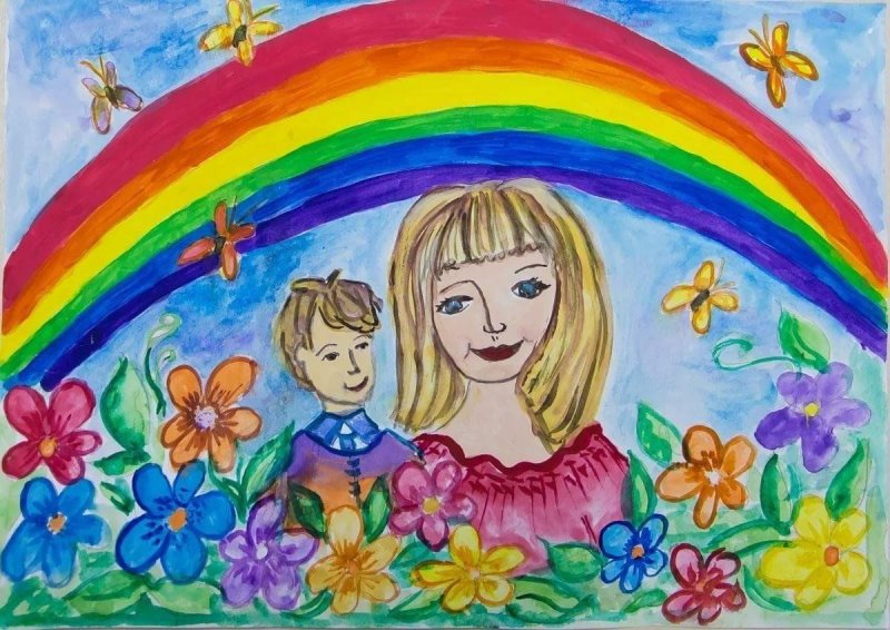 Детские рисунки ко Дню матери