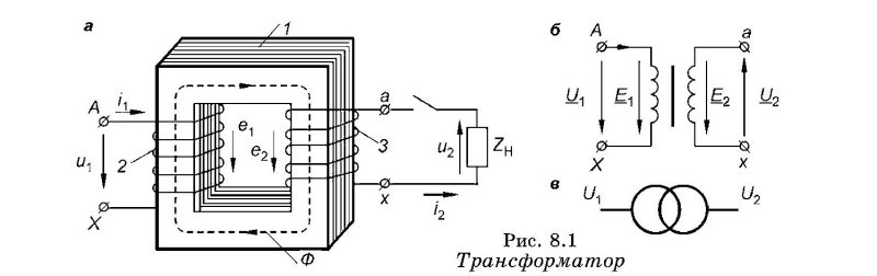 Трехфазный двухобмоточный трансформатор схема