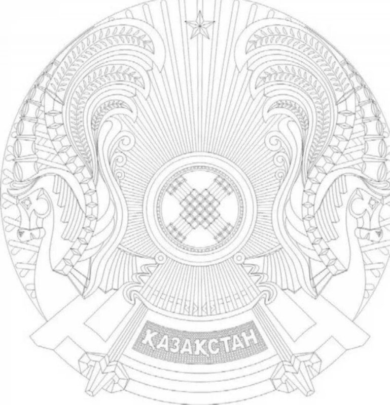 Герб Казахстана черно белый