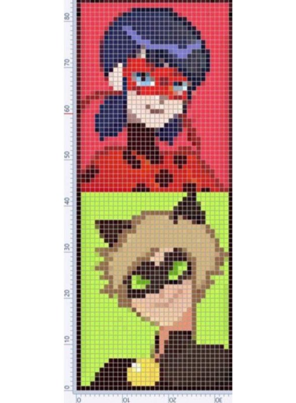 Супер кот по клеточкам в тетради