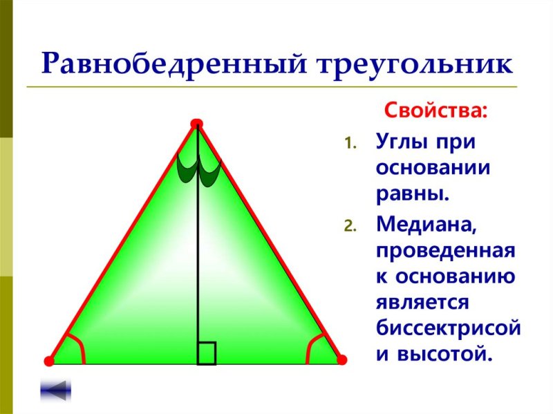 Высота в равнобедренном треугольнике