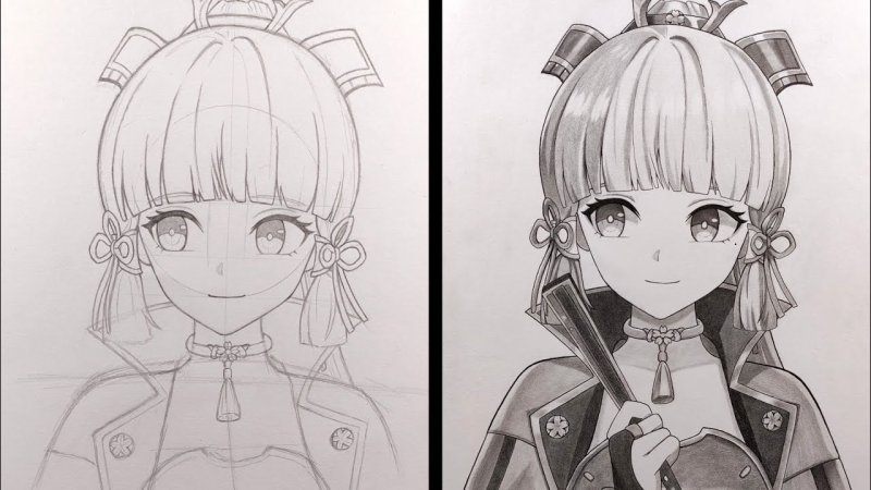 Аяка Геншин рисунок