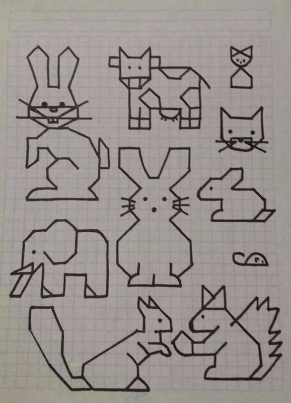 Рисование по клеточкам фигурки