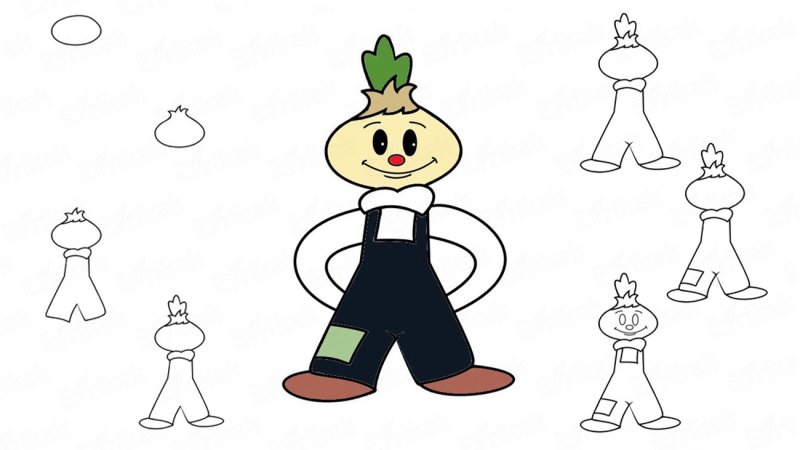 Сказочный персонаж рисунок Чиполлино