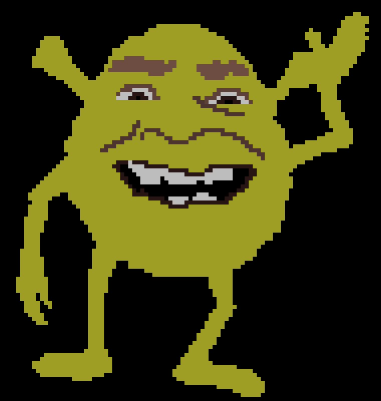 Пиксельный рисунок Шрек