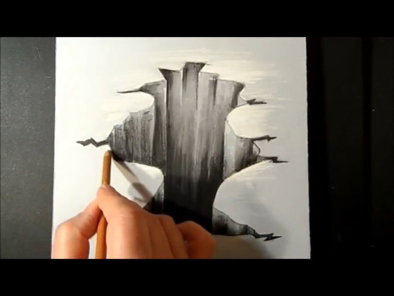 Пропасть рисунок карандашом