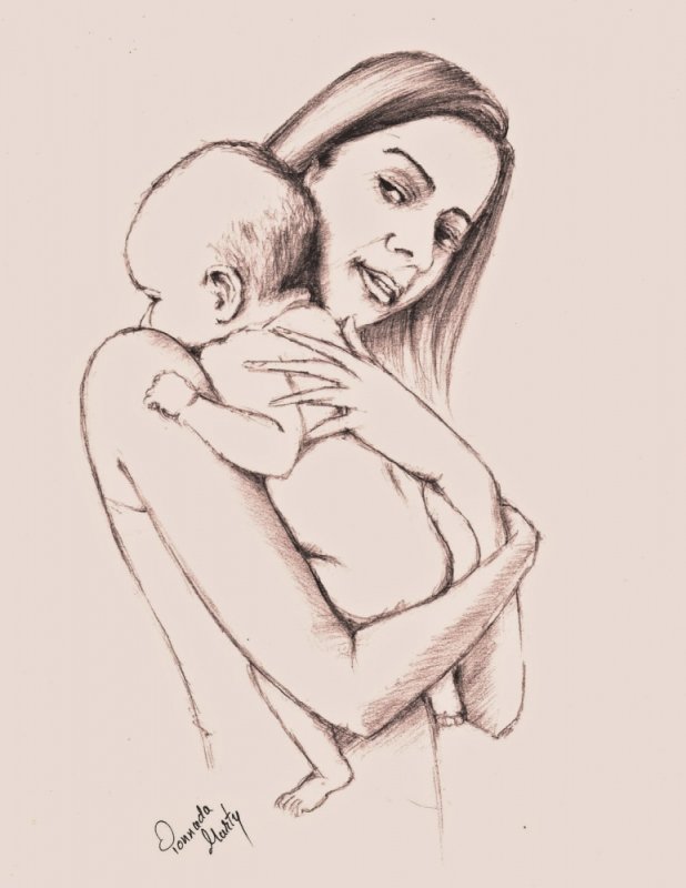 Рисунок мамы карандашом для срисовки