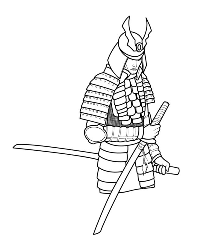 самурай для срисовки