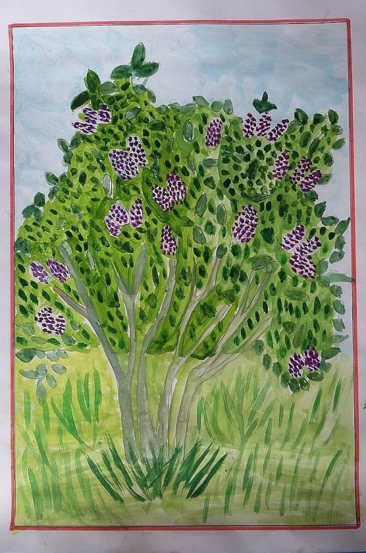Рисуем кустарник с детьми