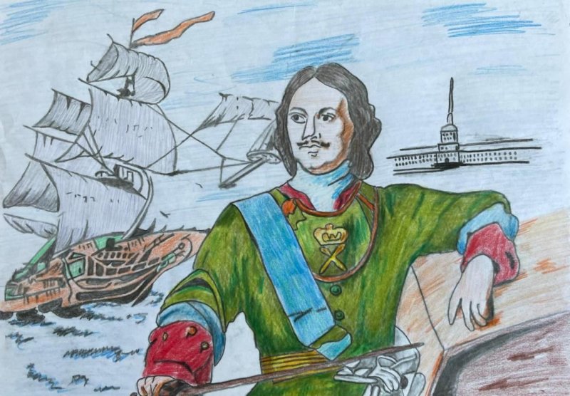 Петр 1 рисунок