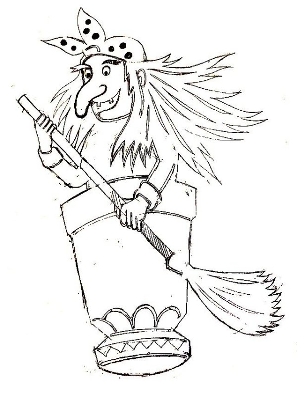 баба яга рисунки