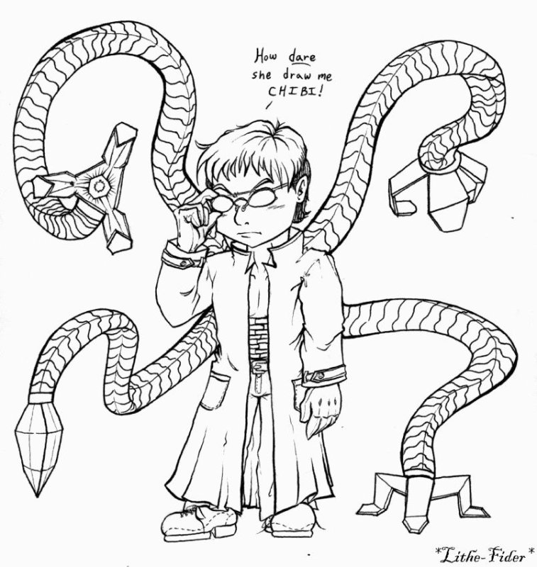 доктор октавиус человек паук раскраска