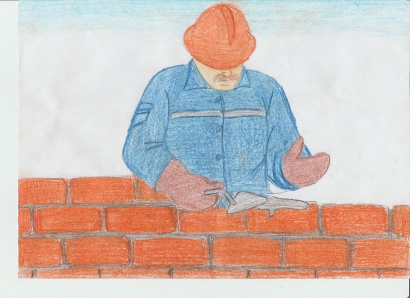 рисунок мой папа строитель