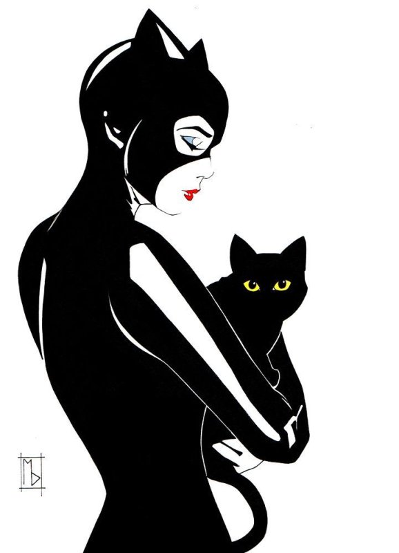 Женщина кошка рисунок