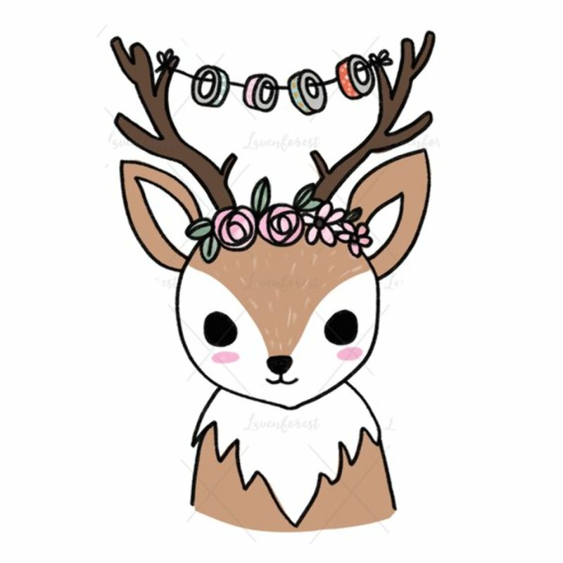 Новогодний олень рисунок