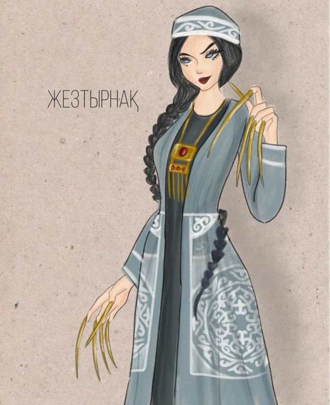 казахская девушка арт