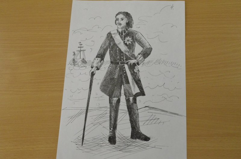 Петр первый рисунок
