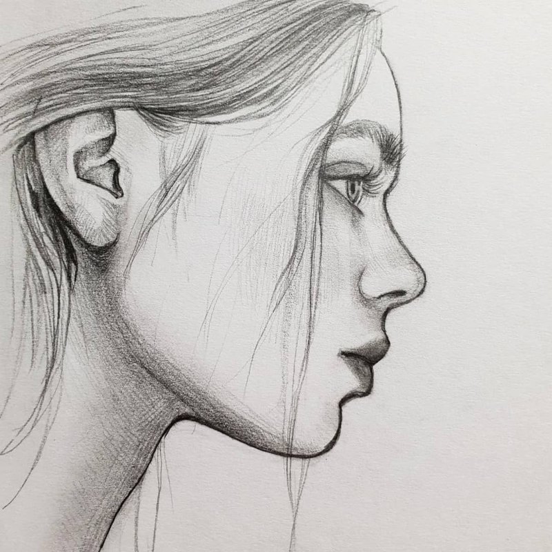 Лицо в профиль набросок