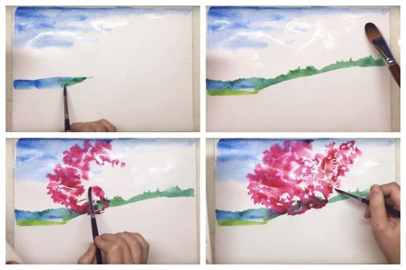 рисунок гуашью для начинающих лёгкий и красивый