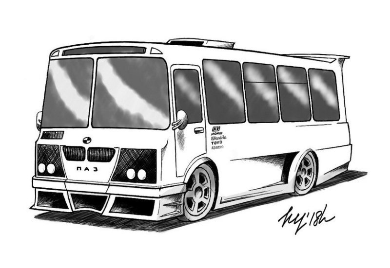 Раскраска ПАЗ 3205