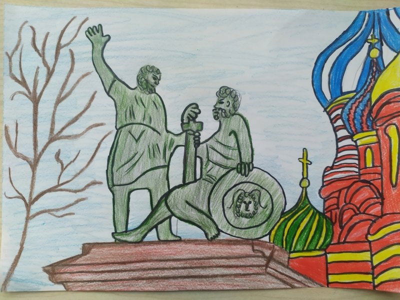 Рисунок Пожарского и Минина памятник