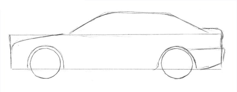 рисунки карандашом машина бмв по этапно