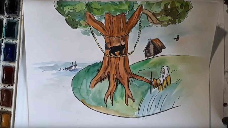 У Лукоморья дуб зеленый кот