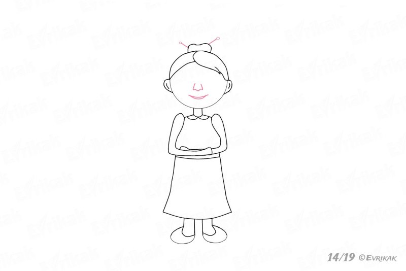 рисунок бабушки легкий