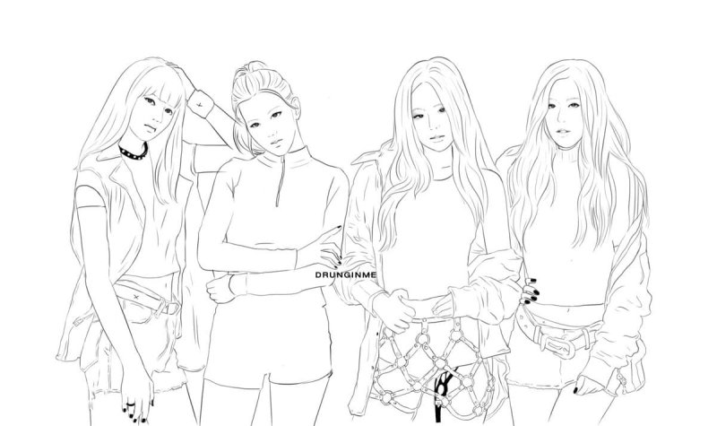 Блэк Пинк раскраска Джису