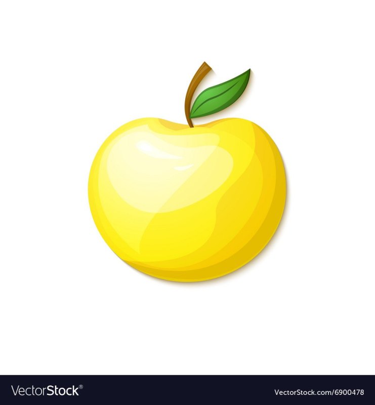 Яблоко желтое вектор