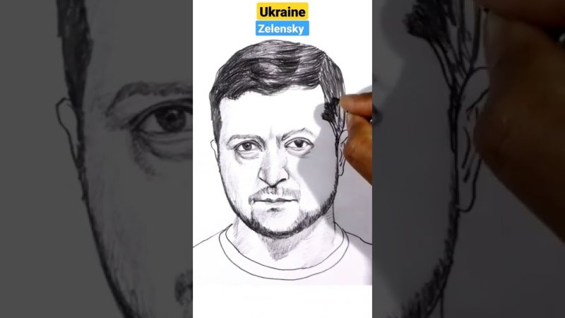 Чёрно белый портрет Зеленского