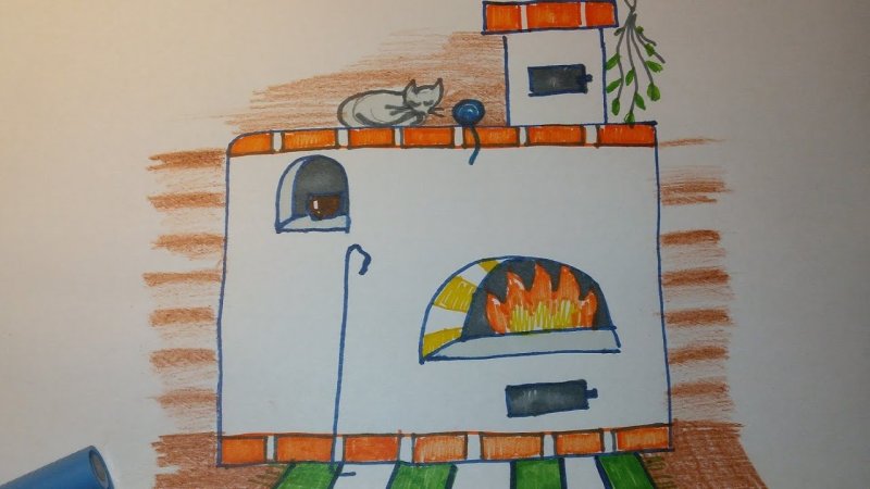 Печка рисунок