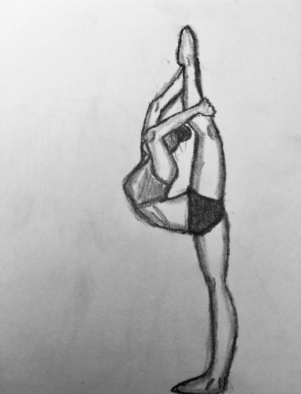 гимнастка рисунок карандашом