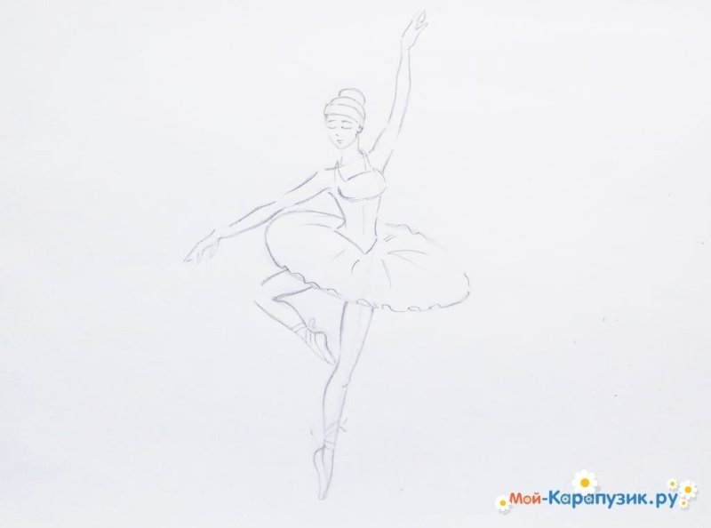Балерина рисунок карандашом
