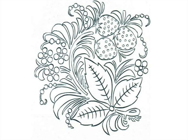 раскраска хохлома