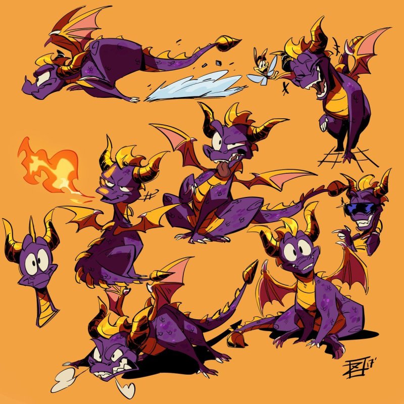 Spyro and Cynder Art
