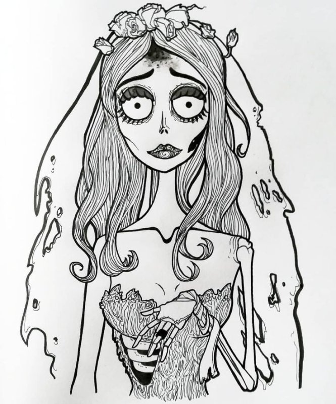 Рисунок труп невесты тим Бертон