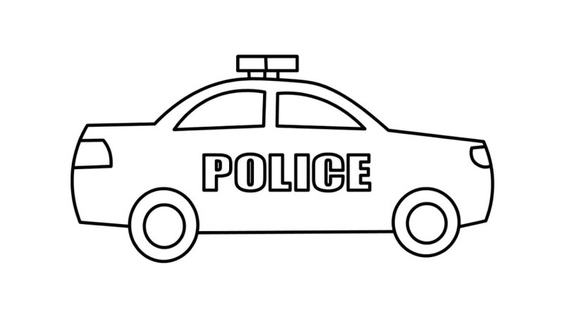 раскраски полицейская машина для детей 3 4 лет