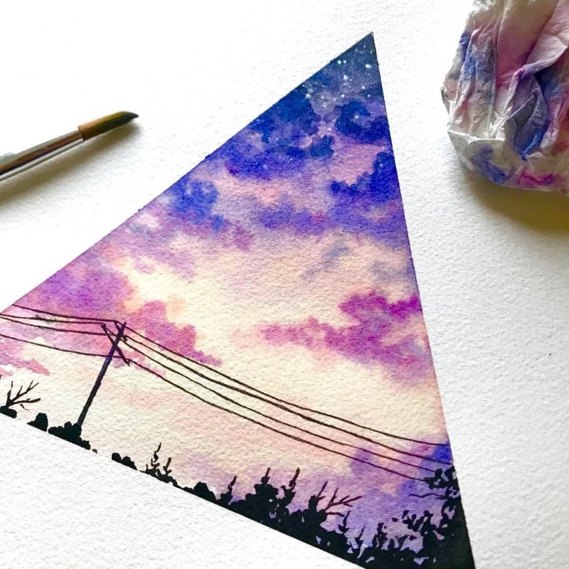 Рисунок акварелью легкий