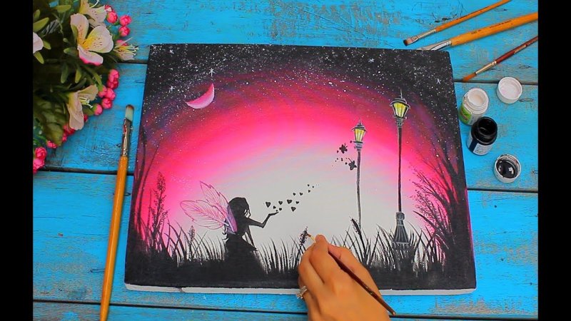 рисунки акрилом для начинающих