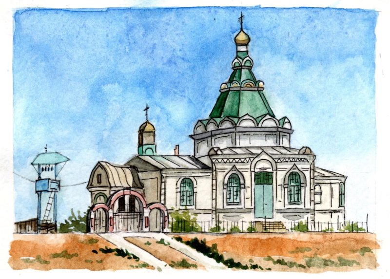 Кремль Астрахань рисунок