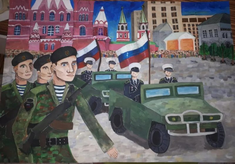 Парад Победы рисунки детей