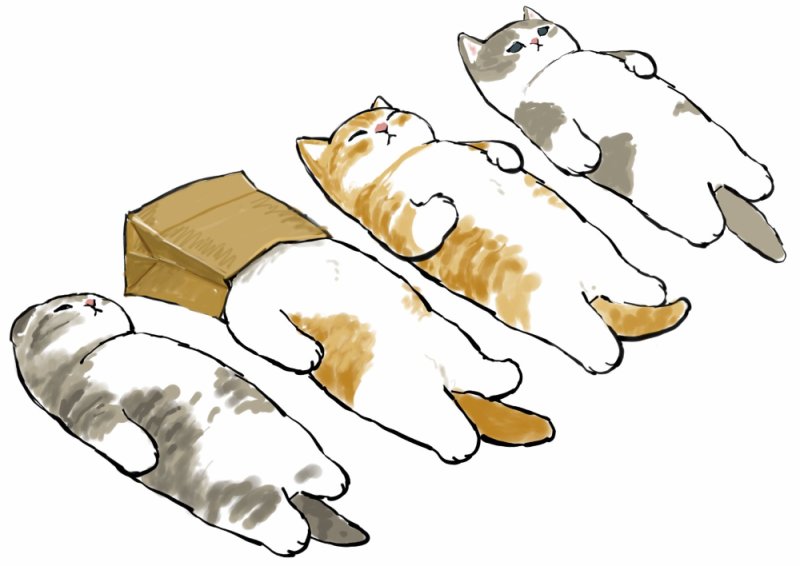 Нарисовать котика лежащего
