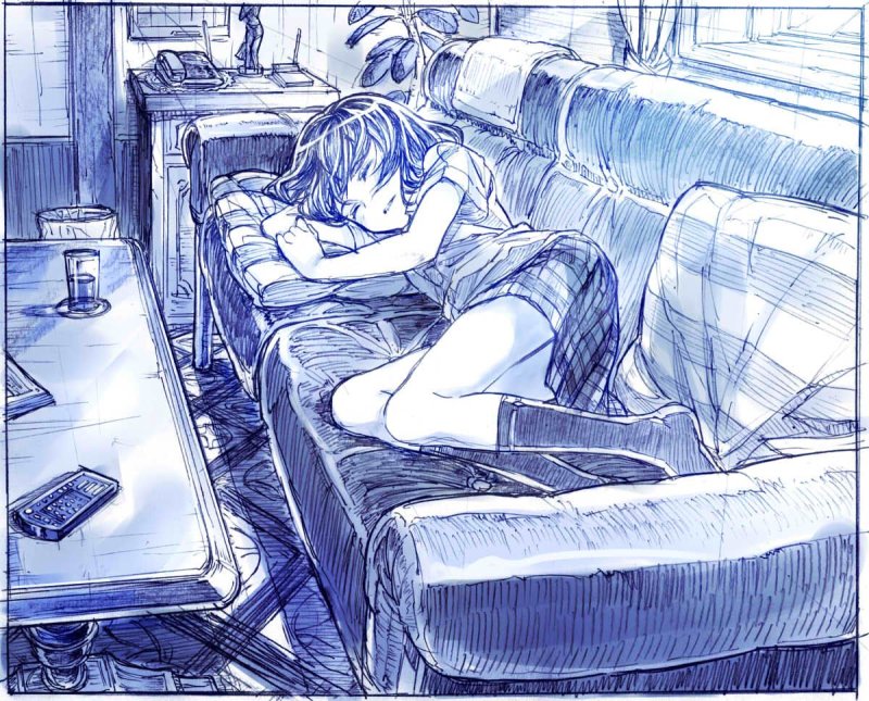 Парень лежит арт