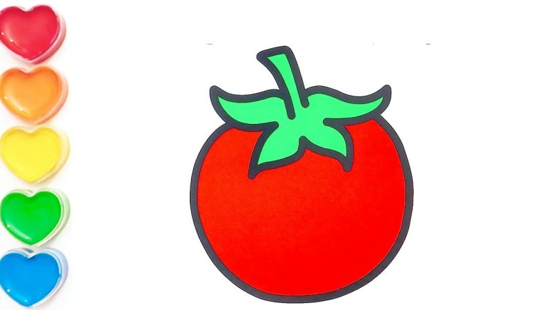 нарисовать помидор для детей